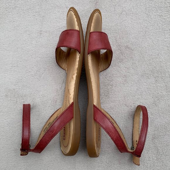 Born Alice Ankle Strap Leather Flat Sandals Sz8 - Picture 7 of 16